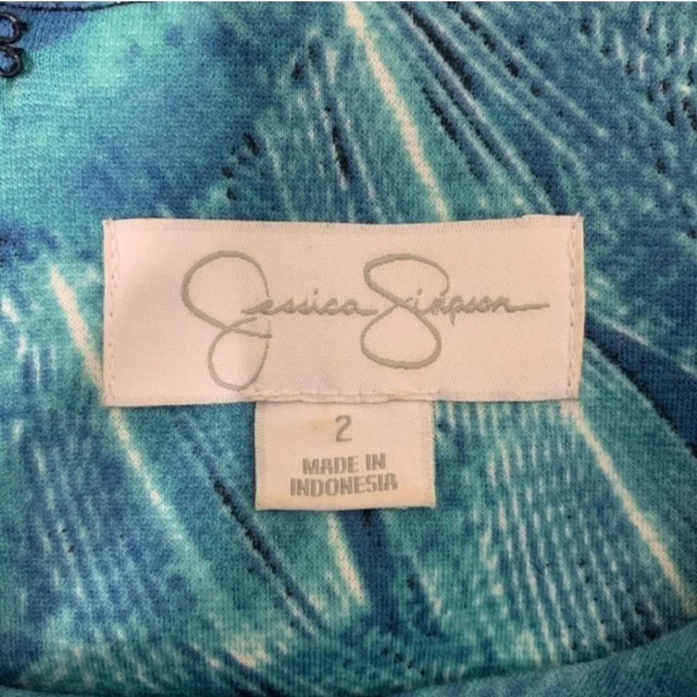 Jessica Simpson Peacock Dress Women’s size 2 - Picture 3 of 4